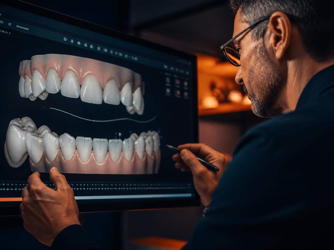 Planejamento digital de movimentação dentária em tela